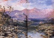 William Simpson The Lake of Kashmir at Shrinagar oil painting on canvas